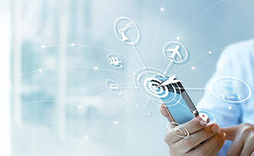 Mobile internet - Mobile phone with stylized data elements